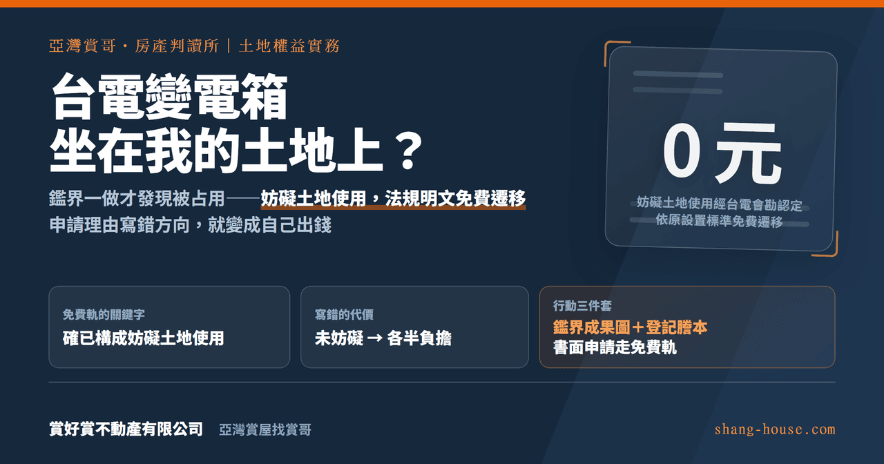 買透天鑑界才發現台電變電箱、電信箱占用土地？要它搬走、還不用自己出錢的正確走法